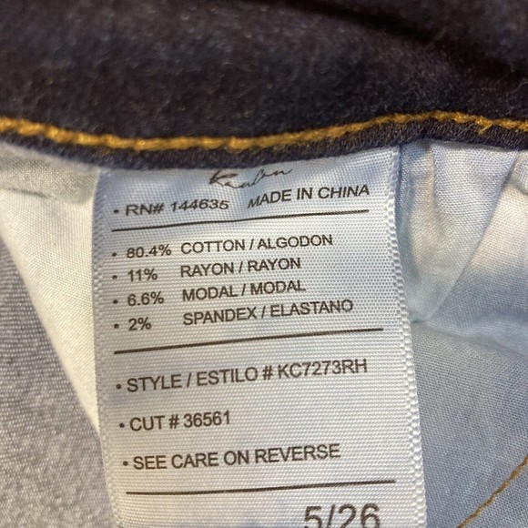 Kancan Greyson High Rise Super Skinny Jeans Womens 5/26 Blue Stretch Ankle Fray - Picture 4 of 7